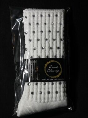 Reel Champ Clear Crystal Championship Length Irish Dance Poodle Socks - Small